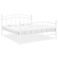 Maison Chic Lit adulte - Lit simple Cadre de lit,Structure du lit Contemporain Blanc Métal 140x200 cm -MN97696