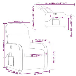 vidaXL Fauteuil de massage inclinable Gris foncé Tissu pas cher