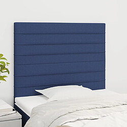 vidaXL Têtes de lit 2 pcs Bleu 80x5x78/88 cm Tissu