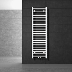 LuxeBath Radiateur sèche-serviette forme courbé acier blanc connexion central 40x150 cm