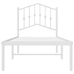 Maison Chic Lit adulte - Cadre de lit métal avec tête de lit,Structure du lit Contemporain pour chambre blanc 75x190 cm -MN12726 pas cher