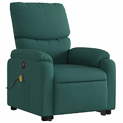 Avis Maison Chic Fauteuil Relax pour salon, Fauteuil inclinable de massage électrique Vert foncé Tissu -GKD91773