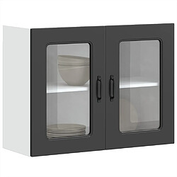 vidaXL Armoire murale de cuisine avec porte en verre Kalmar noir