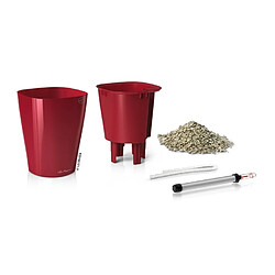 Pot de table Deltini - kit complet, rouge scarlet brillant Ø 14 x 18 cm