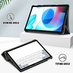 Etui en PU fonction d'éveil/veille automatique avec support, noir pour votre Realme Pad