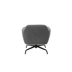 Acheter Inside 75 Fauteuil lounge pivotant à 360° MATEO assise confortable piétement métal noir tissu anthracite