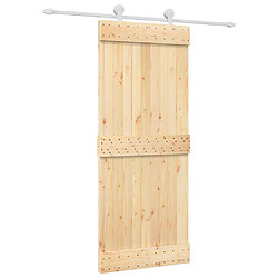 vidaXL Porte coulissante et kit de quincaillerie 85x210 cm pin massif