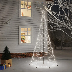 vidaXL Arbre de Noël avec poteau en métal 500 LED blanches froides 3m