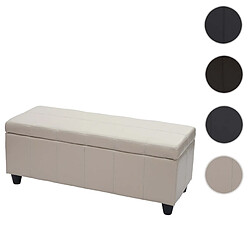 Mendler Banc/banquette/coffre de rangement Kriens, 114x45x45cm, similicuir ~ crème