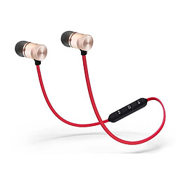 Wewoo Oreillette Bluetooth rouge pour iPad, iPhone, Galaxy, , Xiaomi, LG, HTC et autres téléphones intelligents Stéro Qualité Sonore Magnétique Absorption V4.1 Sport Casque, Distance: 10m,