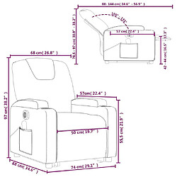 vidaXL Fauteuil inclinable de massage électrique Gris clair Tissu pas cher