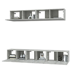 Acheter Maison Chic Ensemble de meubles TV 5 pcs | Banc TV Moderne pour salon | Meuble de Rangement - Gris béton Bois d'ingénierie -MN24543