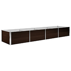 vidaXL Lit surélevé de jardin Marron 320x80x45 cm Acier galvanisé