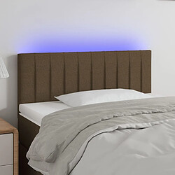 Maison Chic Tête de lit scandinave à LED,meuble de chambre Marron Foncé 80x5x78/88 cm Tissu -MN80105