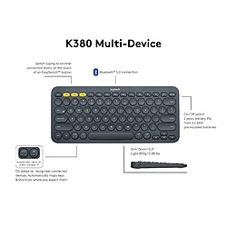 Avis Universal Clavier Bluetooth K380, mini taille, cadeau, clavier sans fil.