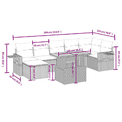 Avis Maison Chic Ensemble Tables et chaises d'extérieur 8 pcs avec coussins,Salon de jardin noir résine tressée -GKD263652