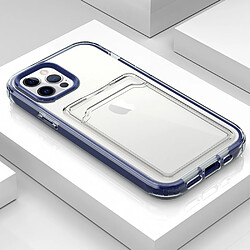 Coque en TPU anti-chute, antichoc, transparent avec porte-cartes bleu royal pour votre Apple iPhone 13 6.1 pouces