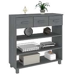 Avis vidaXL Table console HAMAR Gris foncé 90x35x90 cm Bois massif de pin