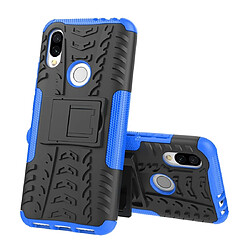 Wewoo Coque Renforcée Pneu Texture TPU + PC Housse de protection antichoc pour Xiaomi Redmi 7 avec support bleu