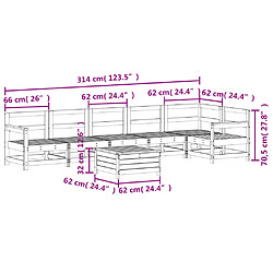 vidaXL Salon de jardin 7 pcs bois de pin imprégné pas cher