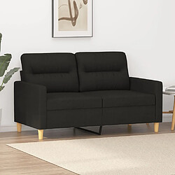 vidaXL Canapé à 2 places Noir 120 cm Tissu