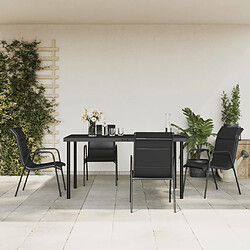 vidaXL Ensemble à manger de jardin 5 pcs noir textilène et acier