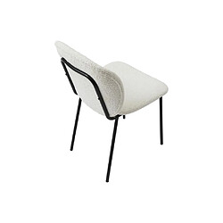 Vente-Unique Lot de 2 chaises en tissu bouclette et métal noir - Crème - BEJUMA pas cher