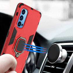 Avizar Coque Oppo Reno 4 Hybride Antichoc Bague Métallique Support Vidéo rouge pas cher