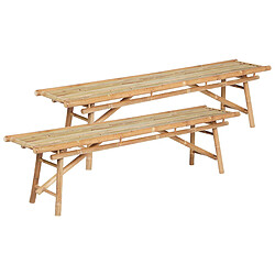 Beliani Banc de jardin TINDARI Bois 180 cm Bois clair