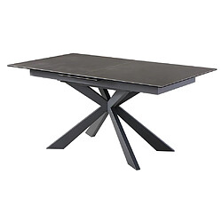 Vente-Unique Table à manger extensible ALBINA - 6 à 8 personnes - Céramique & Verre trempé - Anthracite de Maison Céphy pas cher