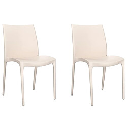 Maison Chic Lot de 2 Chaises de jardin,Fauteuil d'extérieur crème 50x46x80 cm polypropylène -MN18871