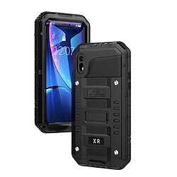 Wewoo Coque Renforcée en alliage de zinc + antichoc étanche à la poussière pour iPhone XR Noir