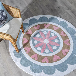 BigBuy Home Tapis pour enfant Fleur Coton 100 cm