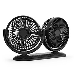 Universal Ventilateur pivotant à deux têtes Ventilateur de voiture réglable Tableau de bord Bureau Ventilateur de voiture pour véhicules Camions Fourgonnettes VUS RV Bateaux Accueil | Gadgets USB