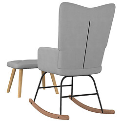 Acheter Maison Chic Chaise à bascule avec tabouret | Fauteuil Relax Gris clair Tissu -GKD81171