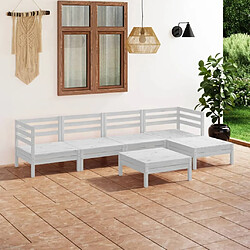 Maison Chic Salon de jardin 6 pcs - Table et chaises d'extérieur - Mobilier/Meubles de jardin Moderne Bois de pin massif Blanc -MN26653