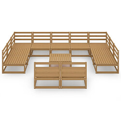 Avis Maison Chic Salon de jardin 12 pcs - Table et chaises d'extérieur - Mobilier/Meubles de jardin Moderne bois de pin massif -MN21349