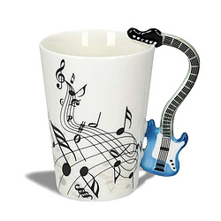 Totalcadeau Mug anse guitare électrique bleue tasse musique