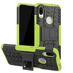 Wewoo Coque Renforcée Pneu Texture TPU + PC Housse de protection antichoc pour Xiaomi Redmi 7 avec support vert