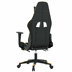 Maison Chic Chaise de jeu, Chaise gaming de massage avec repose-pied, Fauteuil gamer,Chaise de Bureau Noir&Doré Similicuir -GKD87245 pas cher