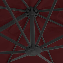 Helloshop26 Parasol déporté avec mât en aluminium 400 x 300 cm rouge bordeaux 02_0008501 pas cher