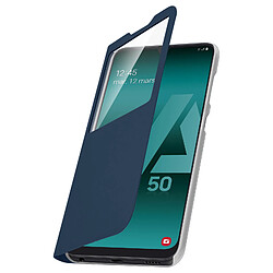 Avizar Housse Samsung Galaxy A50 Etui à Clapet Fenêtre Coque Ultra-fin bleu nuit