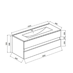 Kiamami Valentina MEUBLE DE SALLE DE BAIN AVEC TIROIRS 100CM BLANC BRILLANT, LAVABO ET MIROIR | BENACO pas cher