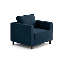 Lisa Design Jake - fauteuil en velours côtelé - pieds bois foncé