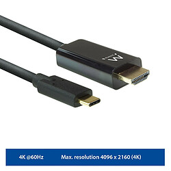 Cable Ewent EW9824 USB-C a HDMI 4K/60Hz 2m Negro