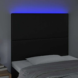 Avis Maison Chic Tête de lit scandinave à LED,meuble de chambre Noir 100x5x118/128 cm Similicuir -MN42039