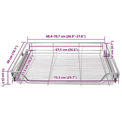 vidaXL Panier en treillis métallique 2 pcs 800 mm Argenté pas cher