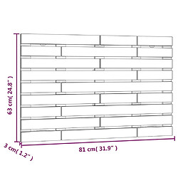 vidaXL Tête de lit murale Gris 81x3x63 cm Bois massif de pin pas cher