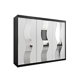 Abiks Meble Armoire Sewilla à portes coulissantes 200/250/62 3 portes (noir/blanc)