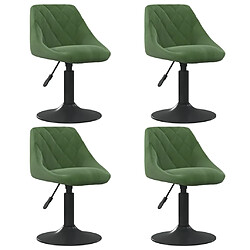 vidaXL Chaises pivotantes à manger lot de 4 vert foncé velours